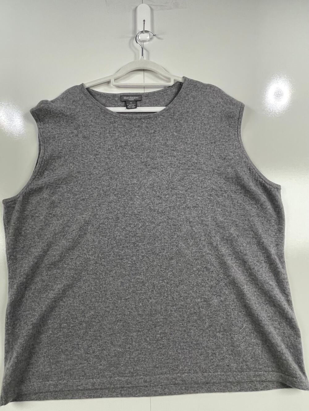Mendocino Woman 3X 100% Cashmere Gray Sleeveless Sweater Tank Plus Size 0025